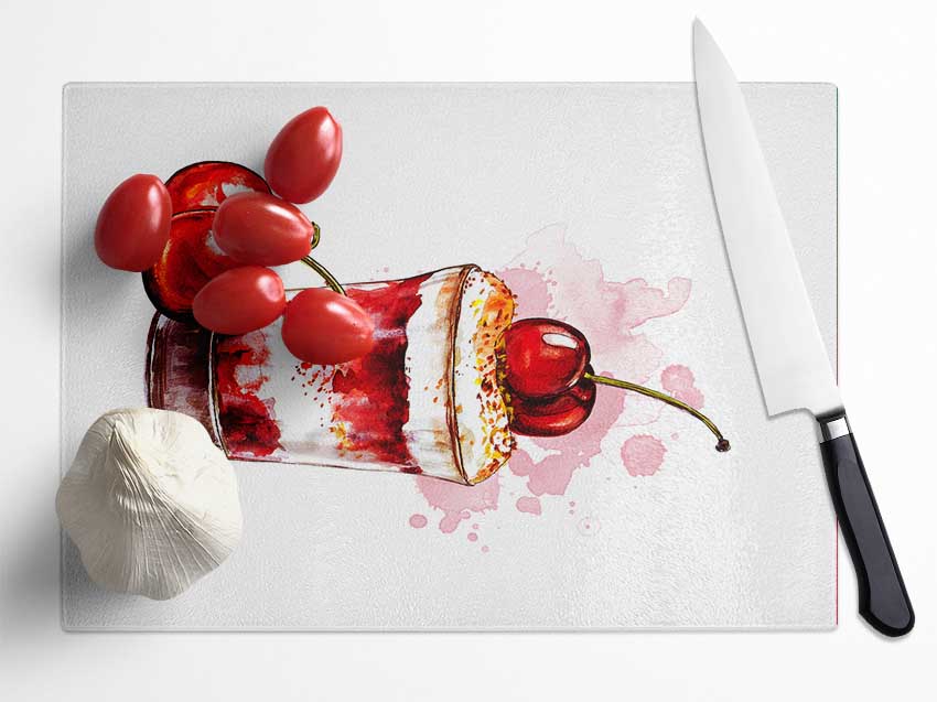 Cherry Sundae Glass Chopping Board