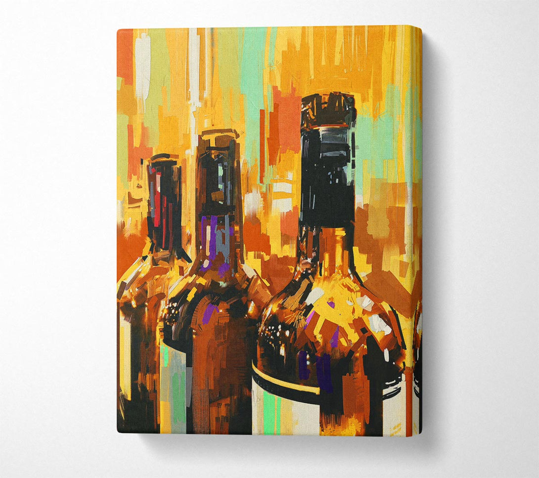 Picture of Retro Wine Bottles Canvas Print Wall Art