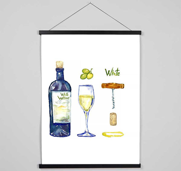 White Wine Tools Hanging Poster - Wallart-Direct UK