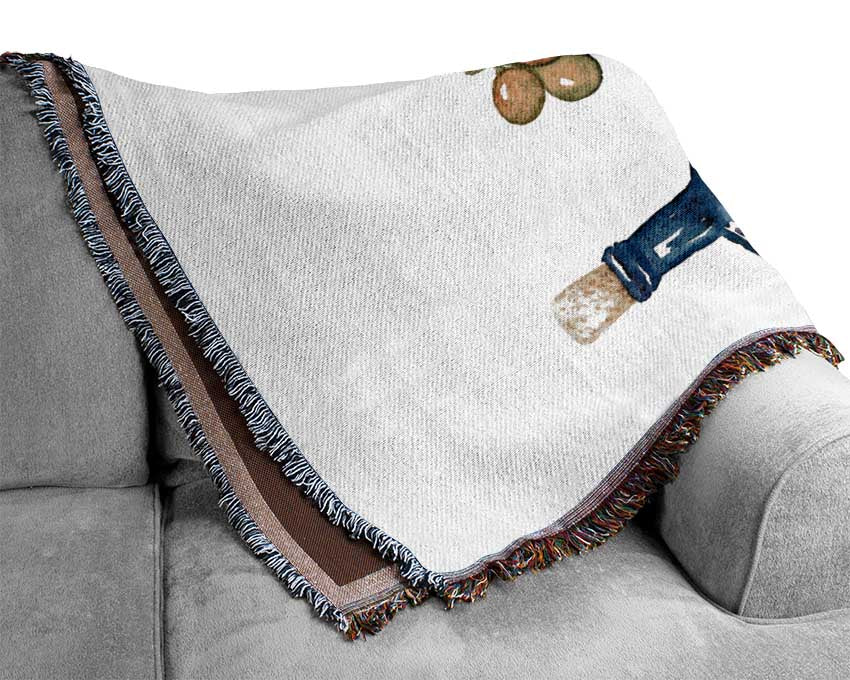 White Wine Tools Woven Blanket