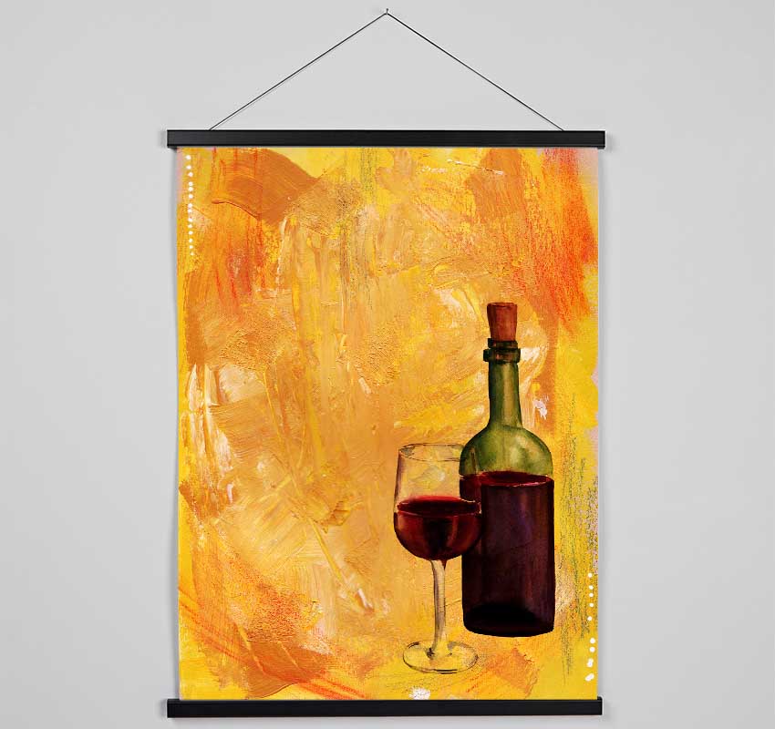 Red Wine Bottle Hanging Poster - Wallart-Direct UK