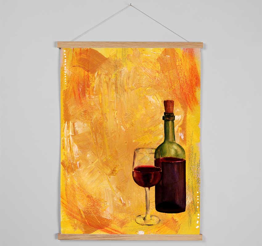 Red Wine Bottle Hanging Poster - Wallart-Direct UK