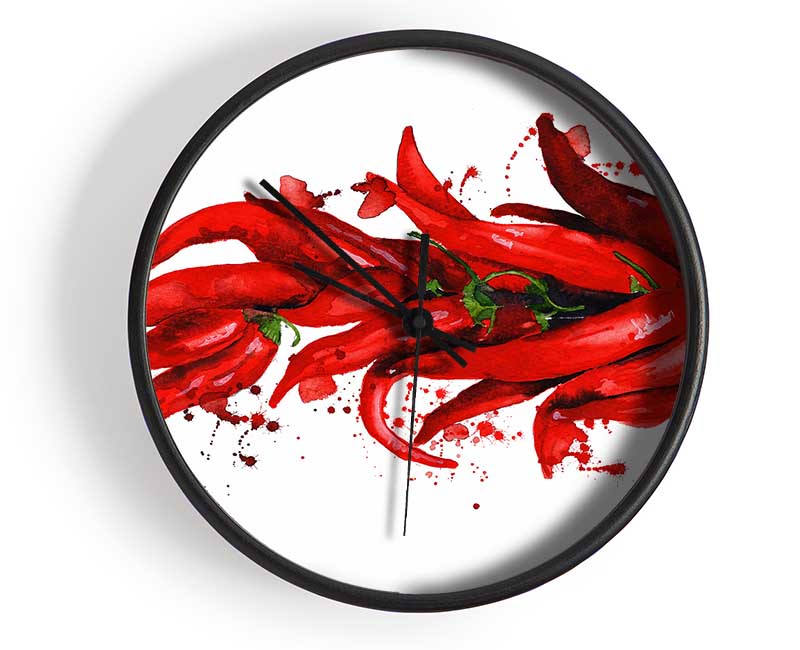 Bunch Of Chilis Clock - Wallart-Direct UK