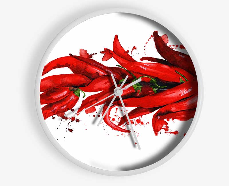 Bunch Of Chilis Clock - Wallart-Direct UK