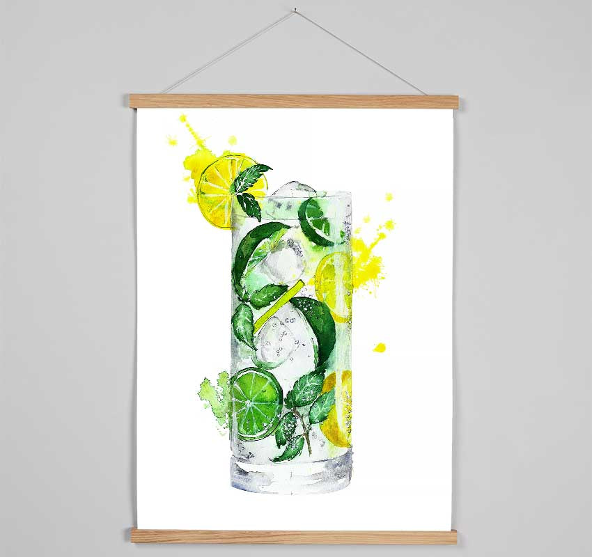 Tall Glass Of Gin And Tonic Hanging Poster - Wallart-Direct UK