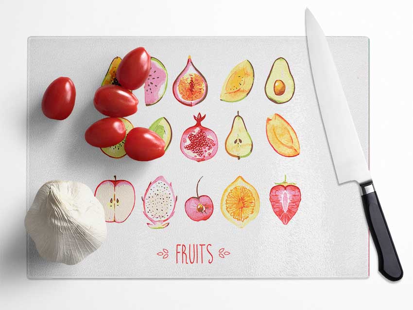 Selection Of Fruits 1 Glass Chopping Board