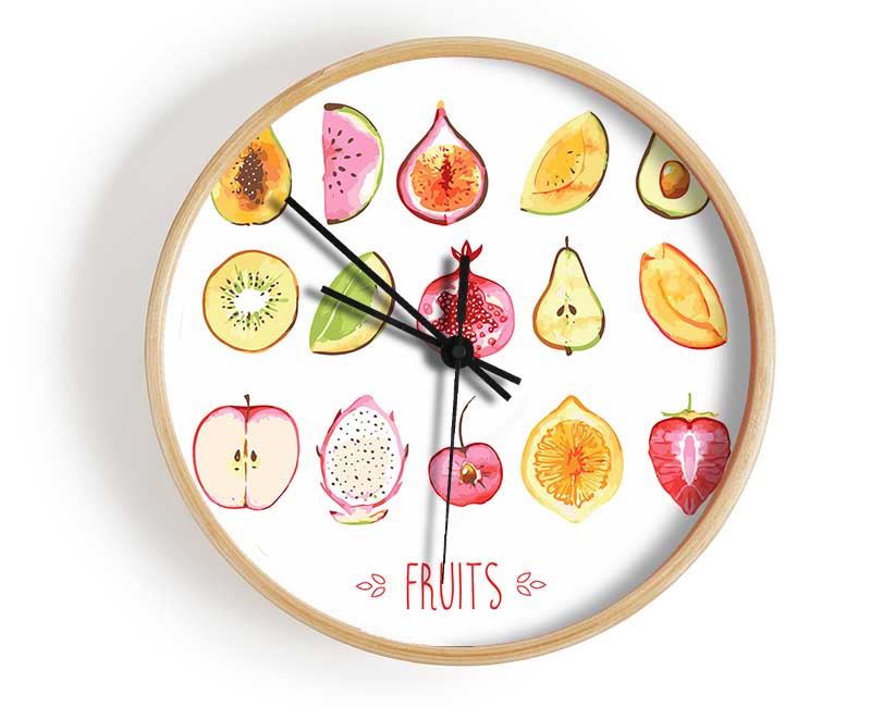 Selection Of Fruits 1 Clock - Wallart-Direct UK