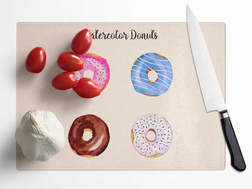 Donut Delight Glass Chopping Board