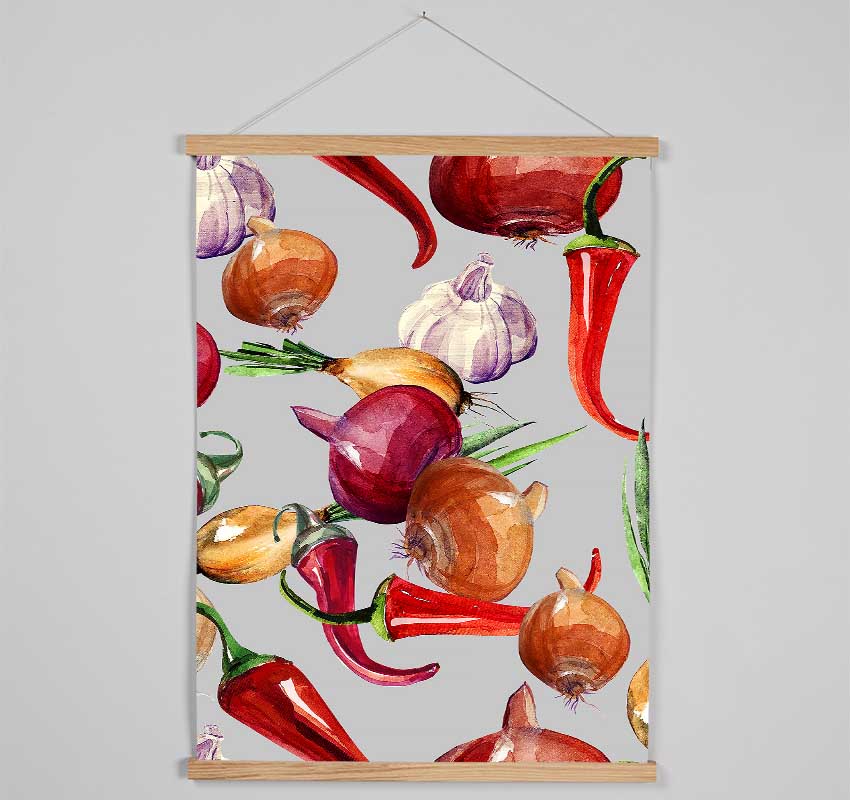 Vegetable Selection 4 Hanging Poster - Wallart-Direct UK