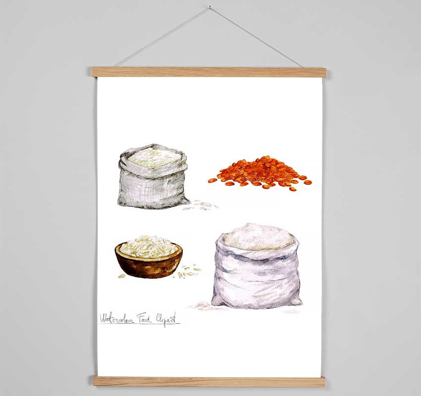 Flour And Rice Hanging Poster - Wallart-Direct UK