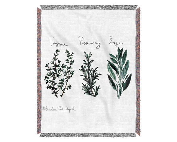 Herb Selection 3 Woven Blanket