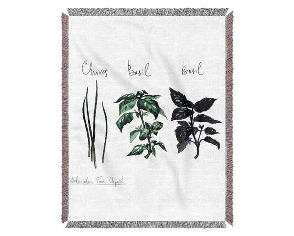 Herb Selection 4 Woven Blanket