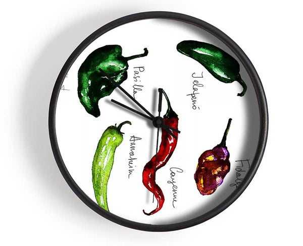 Chili Names Clock - Wallart-Direct UK