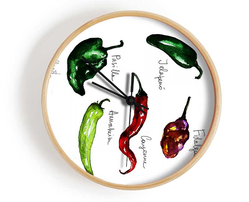 Chili Names Clock - Wallart-Direct UK