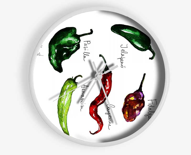 Chili Names Clock - Wallart-Direct UK