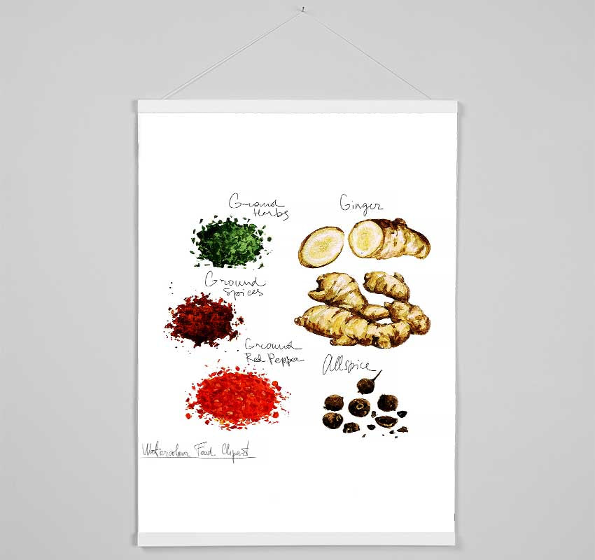 Spices For Cooking Hanging Poster - Wallart-Direct UK