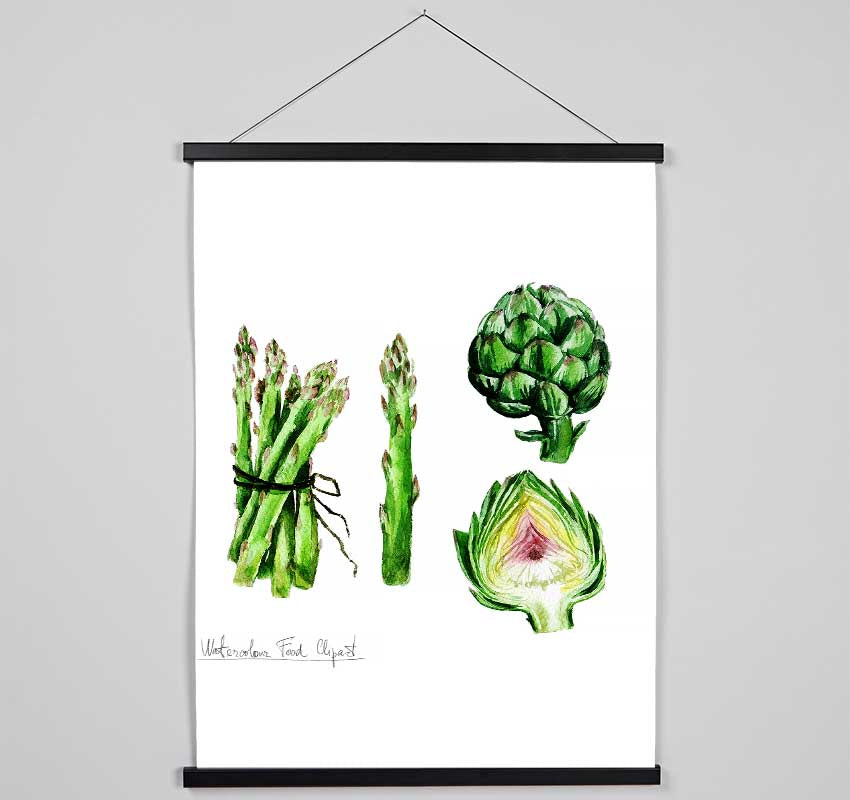 Asparagus And Artichoke Hanging Poster - Wallart-Direct UK