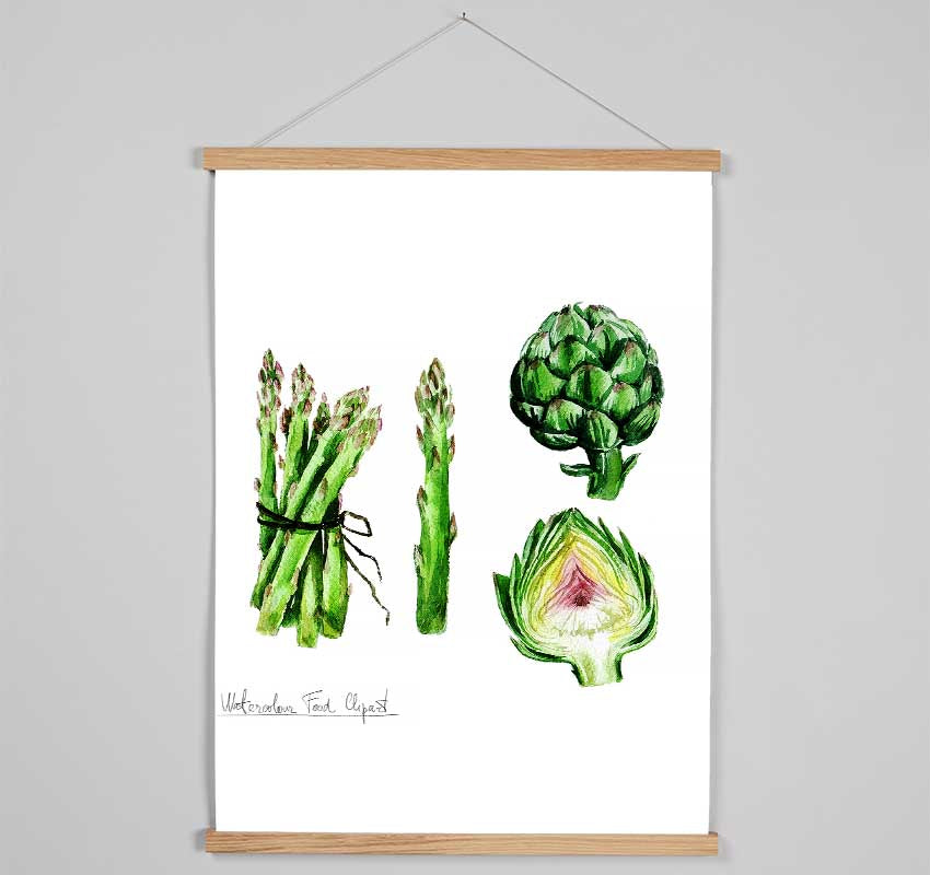 Asparagus And Artichoke Hanging Poster - Wallart-Direct UK