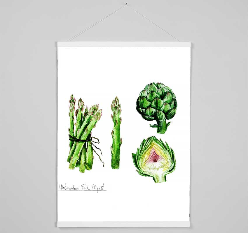 Asparagus And Artichoke Hanging Poster - Wallart-Direct UK