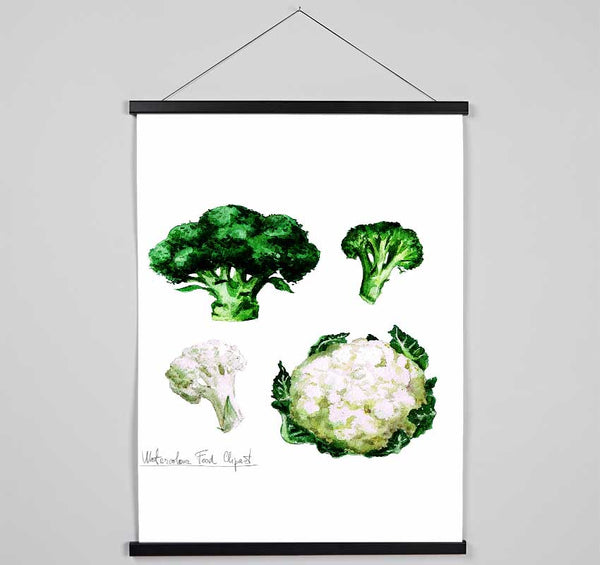 Cauliflower And Broccoli Hanging Poster - Wallart-Direct UK