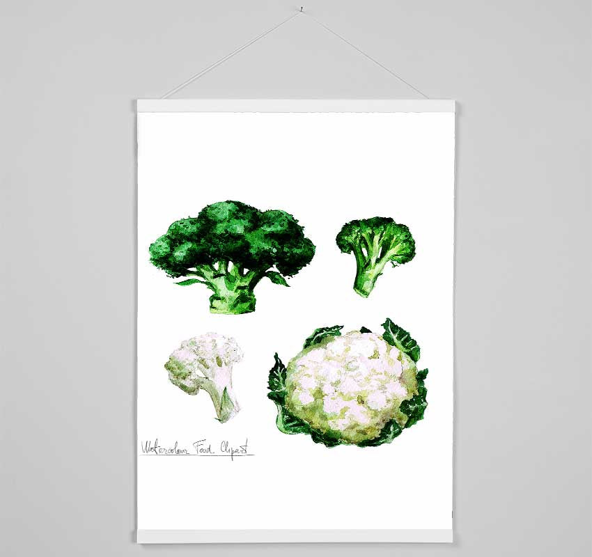 Cauliflower And Broccoli Hanging Poster - Wallart-Direct UK