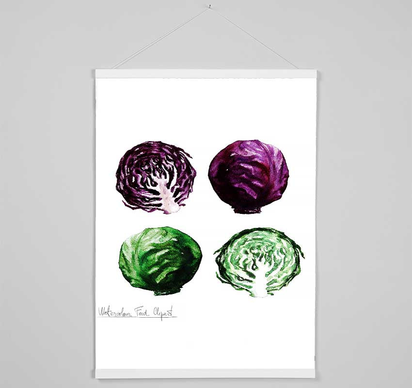 Red And Green Cabbage Hanging Poster - Wallart-Direct UK