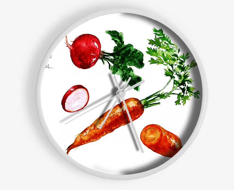 Radish And Carrots Clock - Wallart-Direct UK