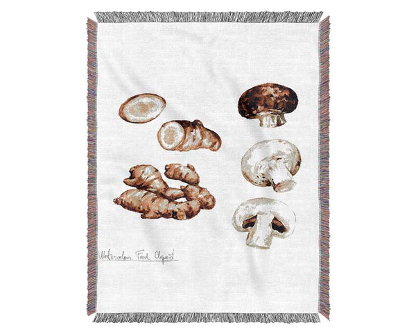 Mushrooms And Ginger Woven Blanket