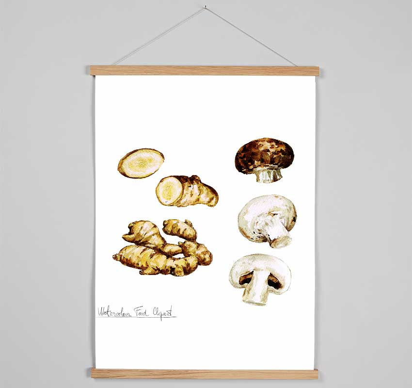 Mushrooms And Ginger Hanging Poster - Wallart-Direct UK