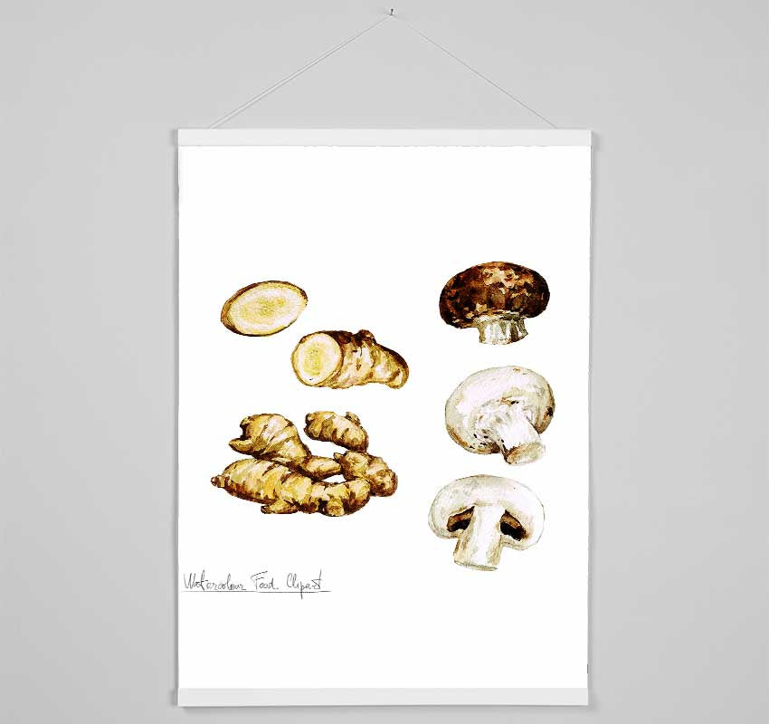 Mushrooms And Ginger Hanging Poster - Wallart-Direct UK