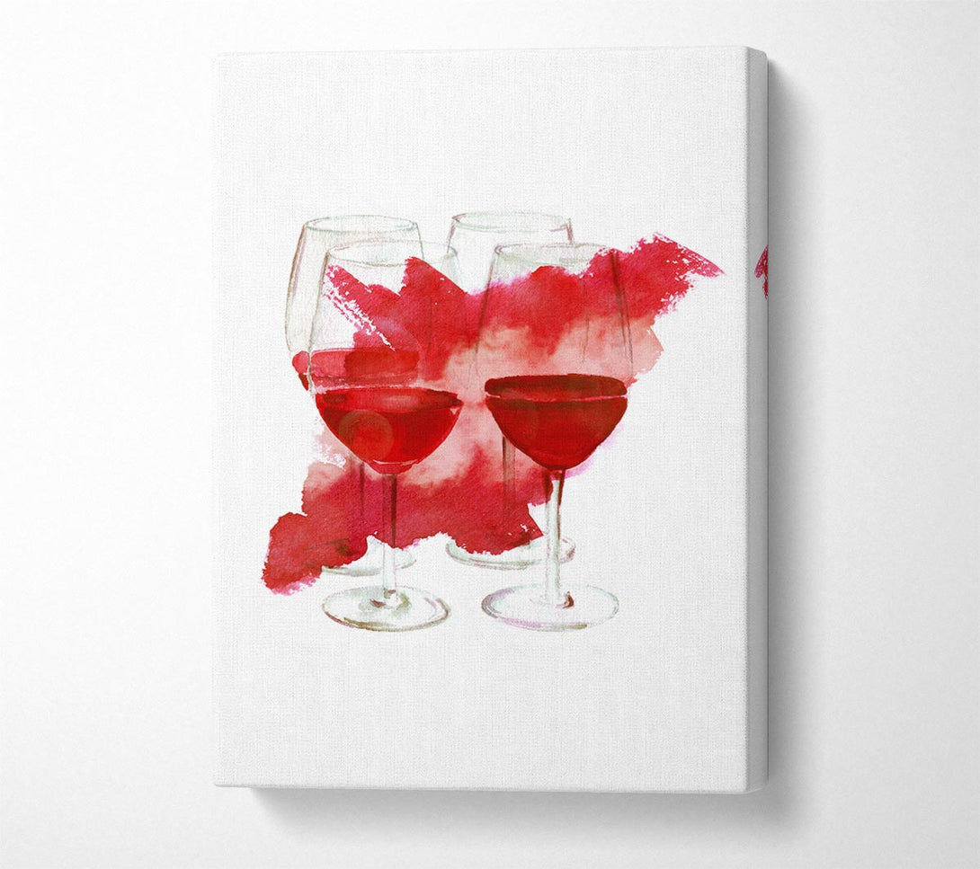 Picture of Red Wine Party Canvas Print Wall Art