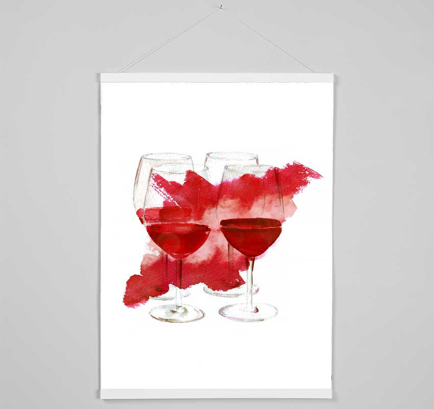 Red Wine Party Hanging Poster - Wallart-Direct UK