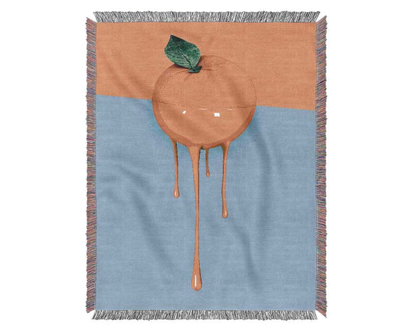 Orange Drip Woven Blanket