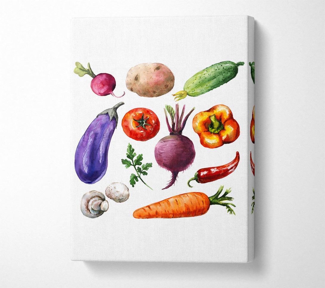 Picture of Vegetable Selection 2 Canvas Print Wall Art