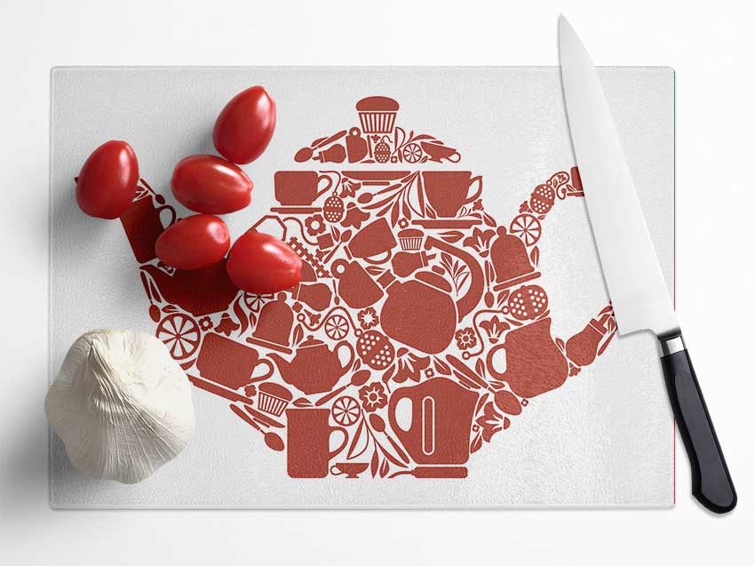 Tea Time 2 Glass Chopping Board