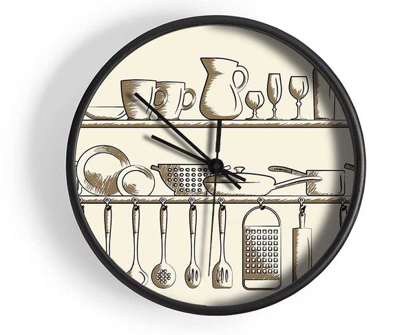 Utensils 6 Clock - Wallart-Direct UK