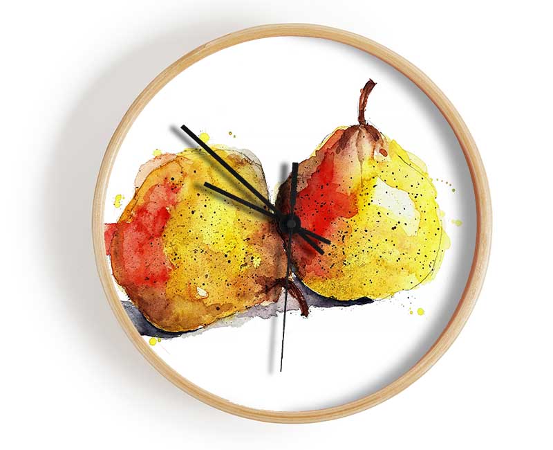 Pear Duo 2 Clock - Wallart-Direct UK