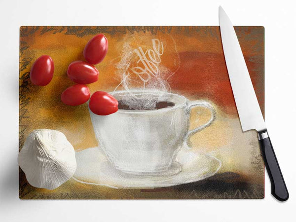 Coffee Steam Glass Chopping Board