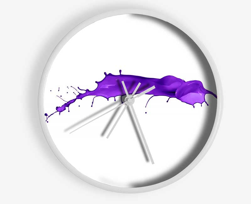 Purple Splash Clock - Wallart-Direct UK