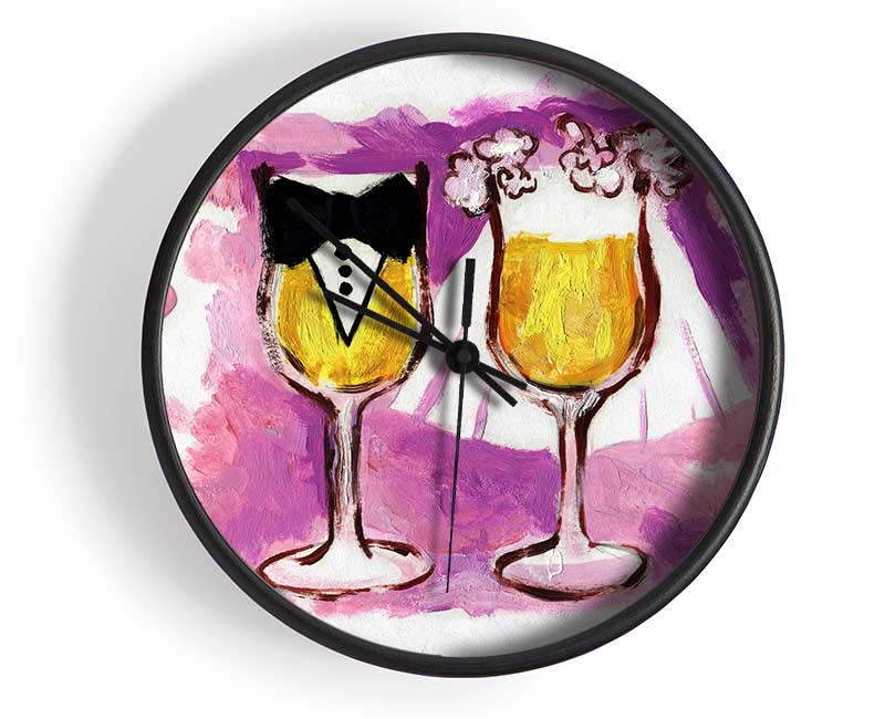 Champagne Toast The Bride And Groom Clock - Wallart-Direct UK