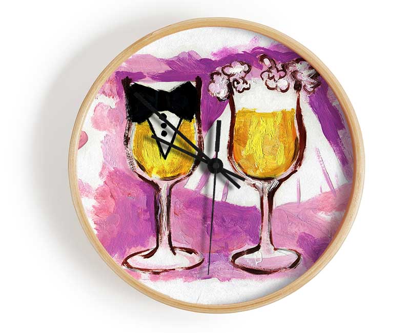 Champagne Toast The Bride And Groom Clock - Wallart-Direct UK