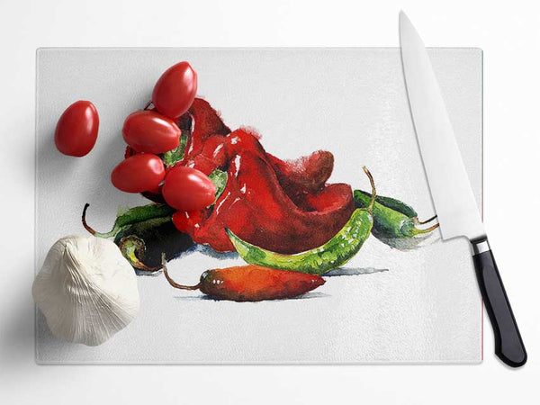 Chili Choice Glass Chopping Board