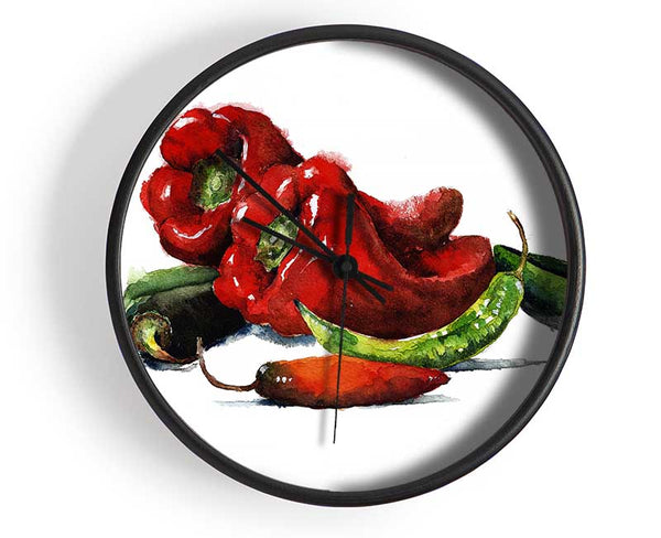 Chili Choice Clock - Wallart-Direct UK