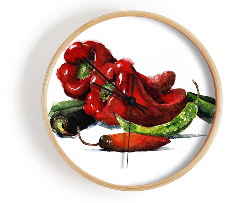 Chili Choice Clock - Wallart-Direct UK