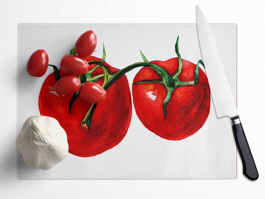 Duo Tomato 2 Glass Chopping Board