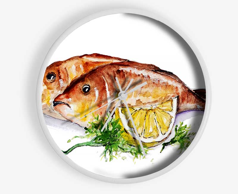 Lemon Sole Clock - Wallart-Direct UK