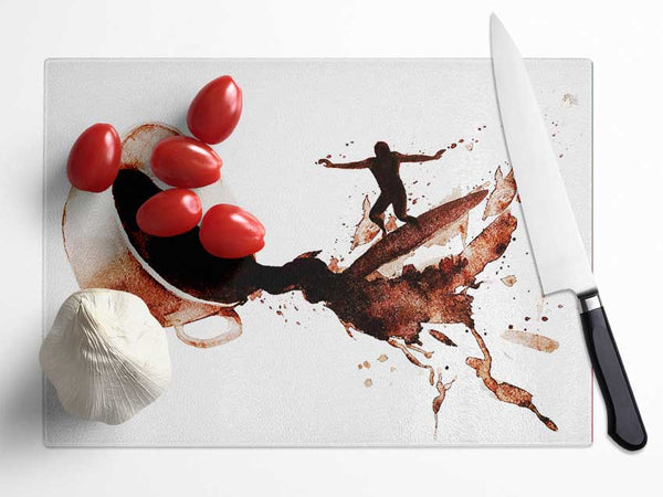 Coffee Surf Glass Chopping Board