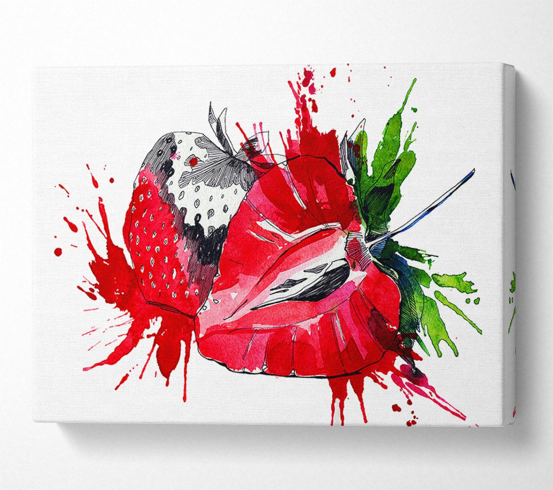 Picture of Strawberry Splash Canvas Print Wall Art