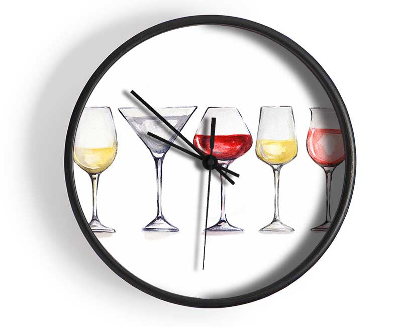 Wine Glass Top Up Clock - Wallart-Direct UK