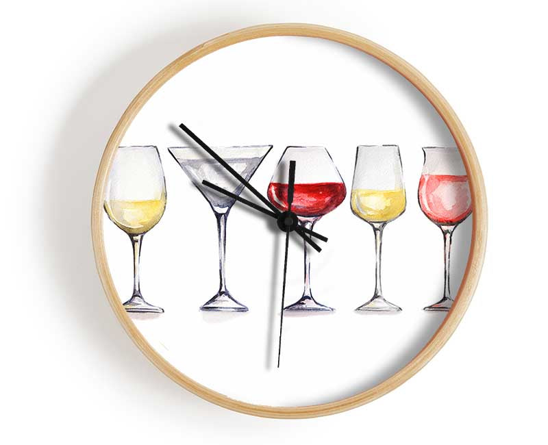 Wine Glass Top Up Clock - Wallart-Direct UK